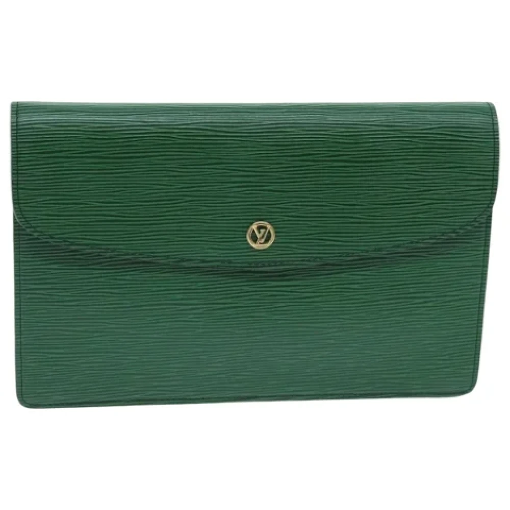 Louis Vuitton Vintage Pre-owned Leather clutches Green Dames