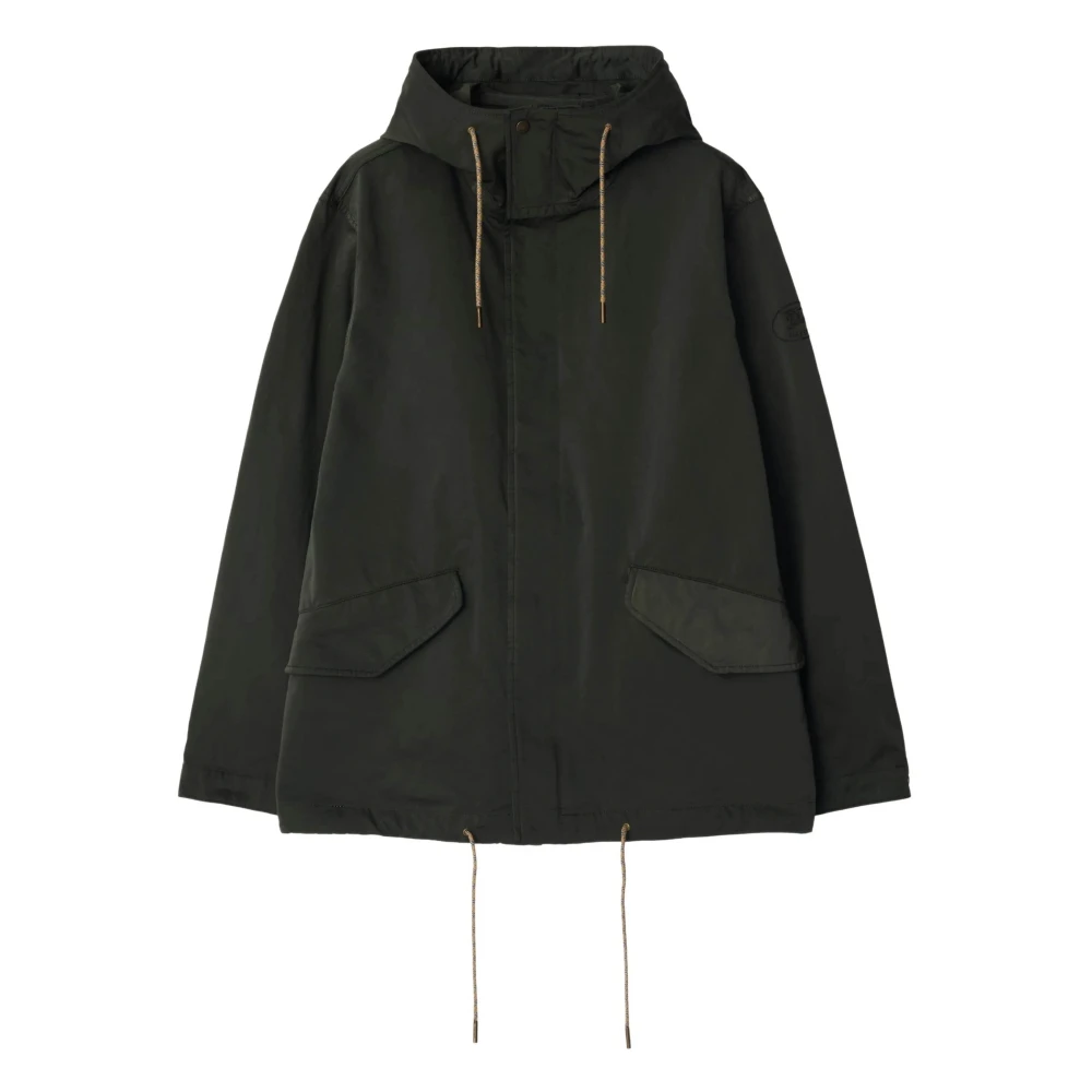 Burberry Men's Green Jackets With Snap-Button Closure