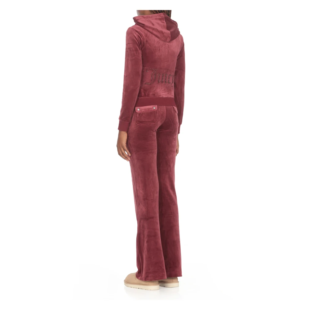 Juicy Couture Bordeaux hoodie met trekkoorden en strass Red Dames
