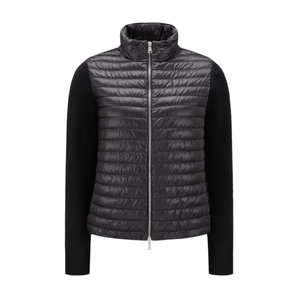 Moncler Gewatteerde wollen vestjas zwart Black Dames