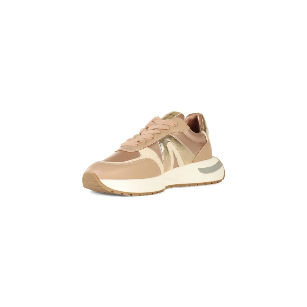 Alexander Smith Sneakers met gelamineerd effect in stof en eco-leer Yellow Dames