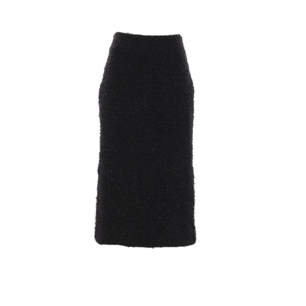 Balenciaga Zwarte Tweed Kokerrok Black Dames