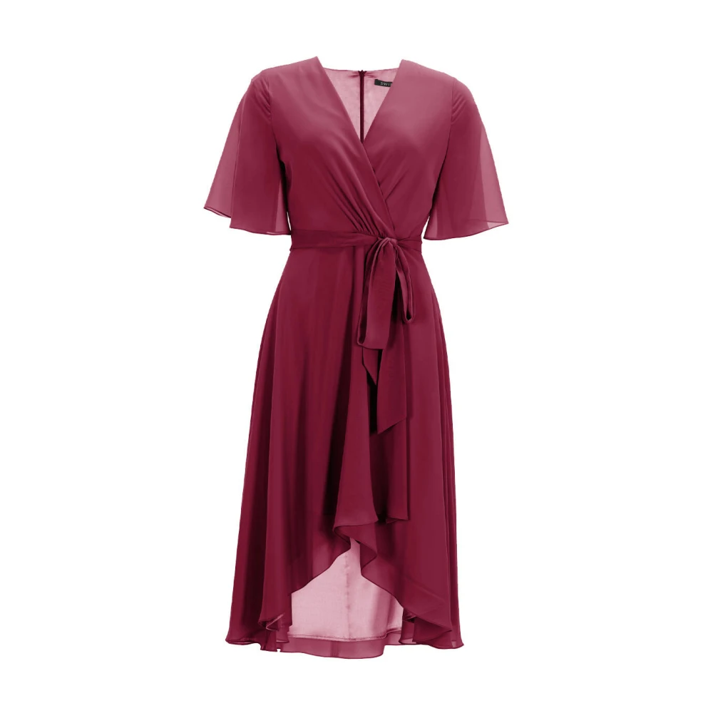 Swing Wikkelsjaal van chiffon met V-hals Red Dames