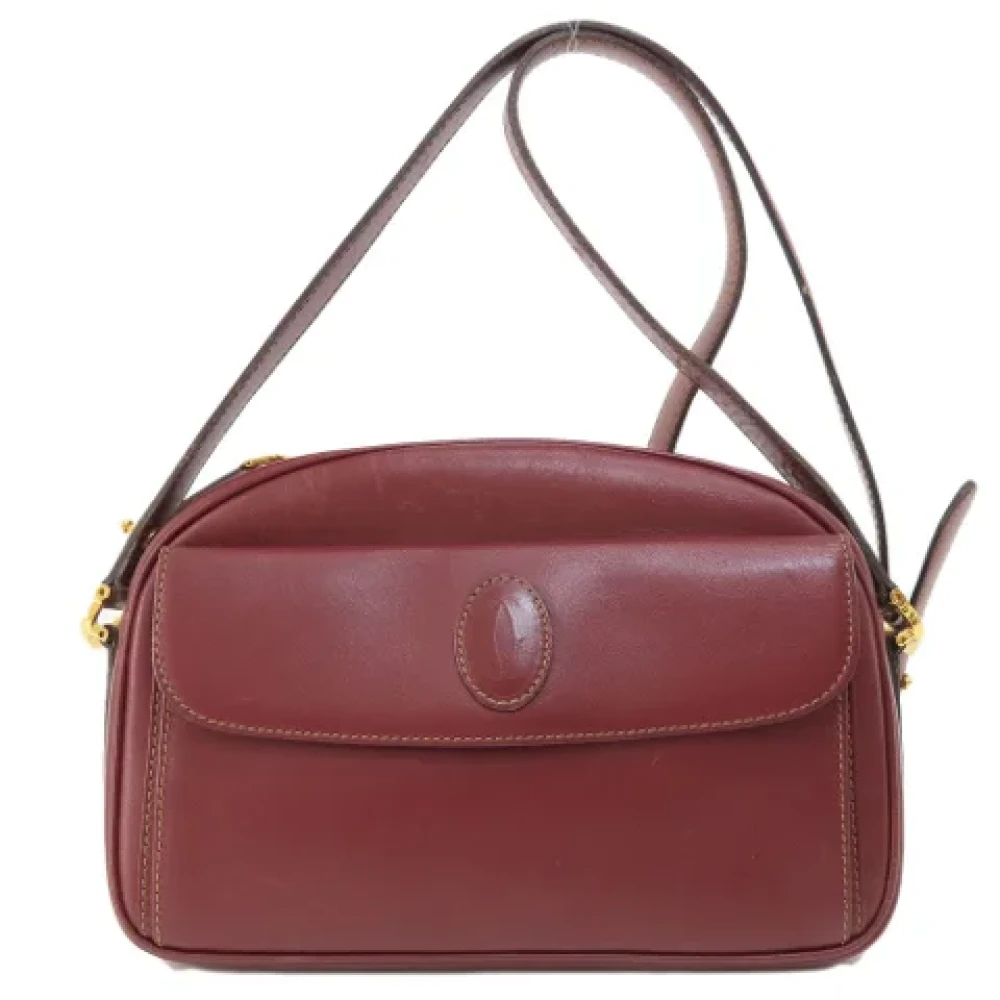Cartier Vintage Pre-owned Leather shoulder-bags Red Dames