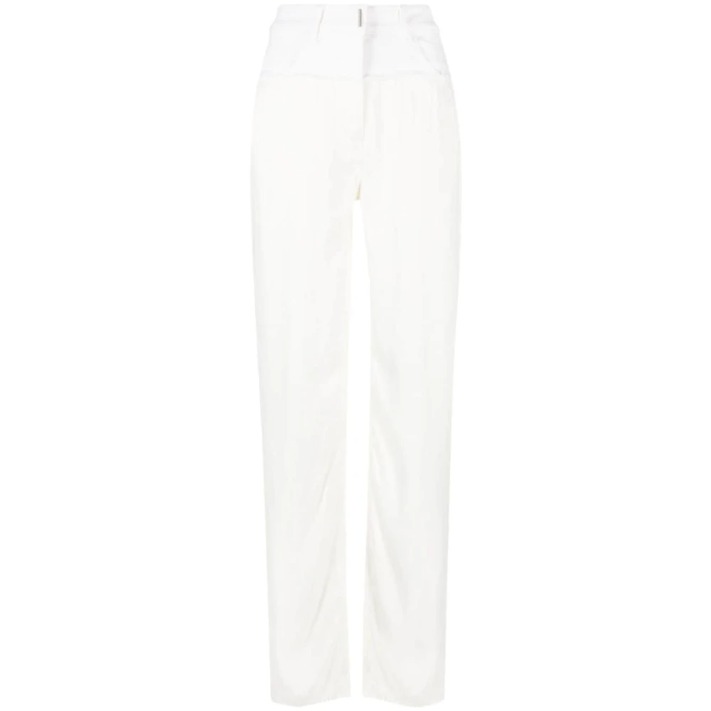 Givenchy Witte Oversize Denim Jeans met Satijnen Effect White Dames