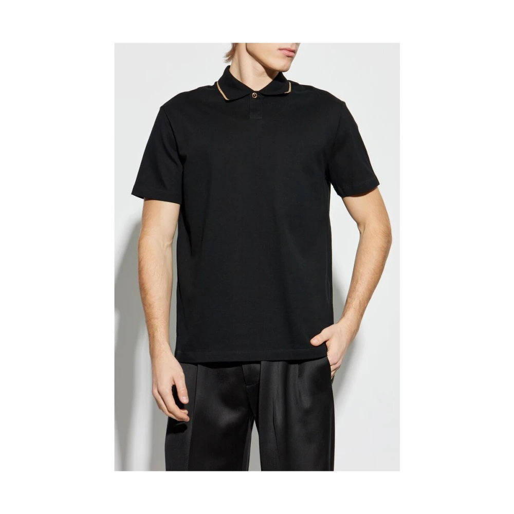 Versace Zwarte Polokraag Trui Black Heren
