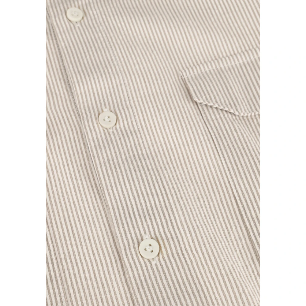 Pure Path Seersucker Shortsleeve Shirt Met Borstzakken Beige Heren