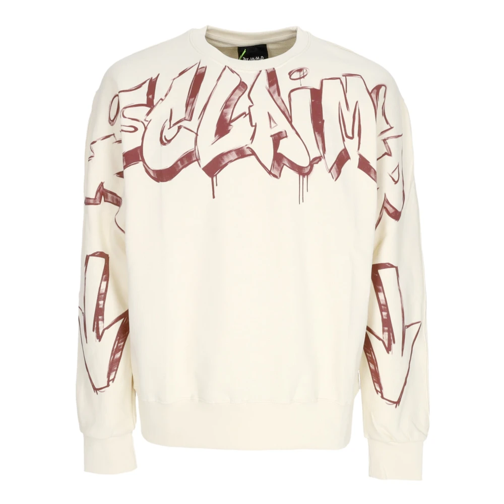 Disclaimer Logo Crewneck Sweatshirt Wit Bourdeaux Beige Heren