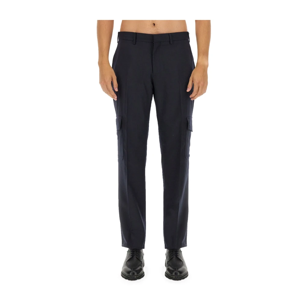 Lardini Slim Fit Broek van Wolmix Blue Heren