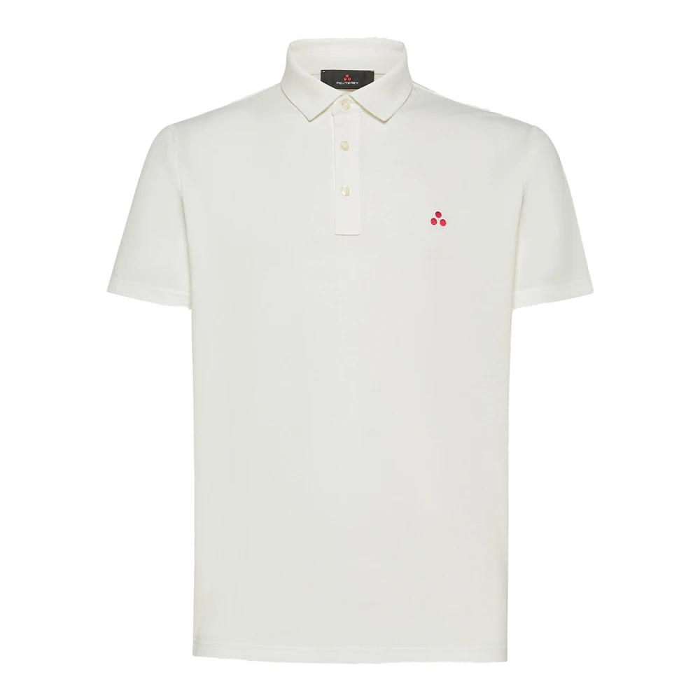 Peuterey White Polo Shirts, Male, L, Classic Logo Embroidered Polo Shirt
