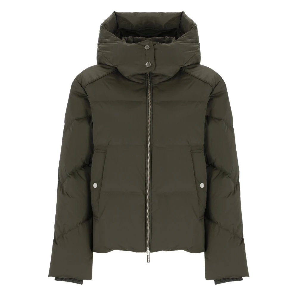 Woolrich Gewatteerde Groene Donsjas met Capuchon Green Dames