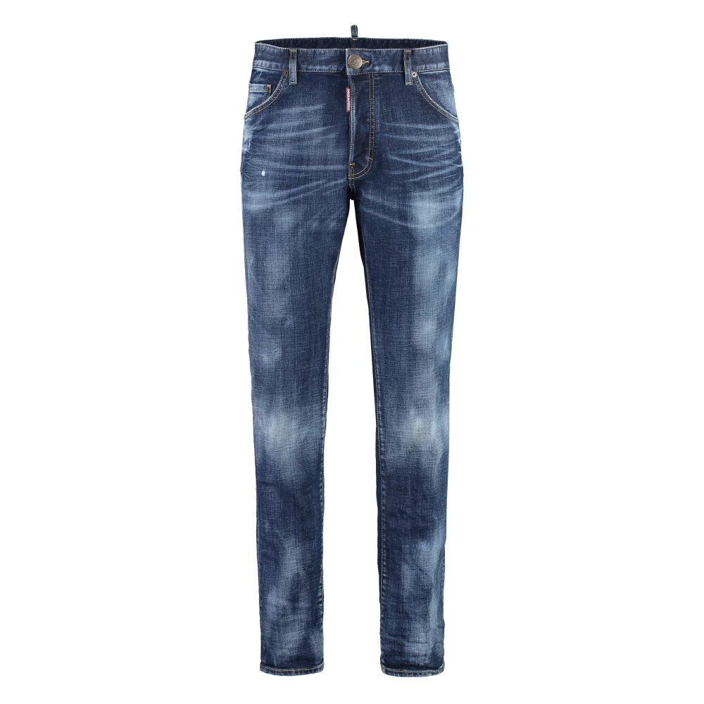 Dsquared2 Versleten Denim Jeans met Metalen Nieten Blue Heren