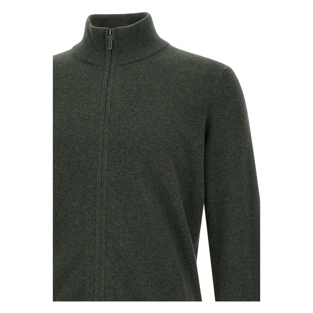 Kangra Groene Merinowol Vest Met Rits Green Heren