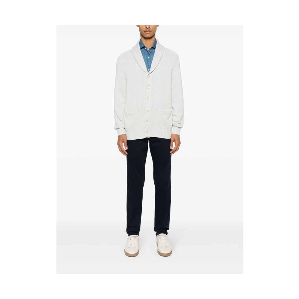 BRUNELLO CUCINELLI Blauw Katoenen Chambray Overhemd Met Kraag Blue Heren