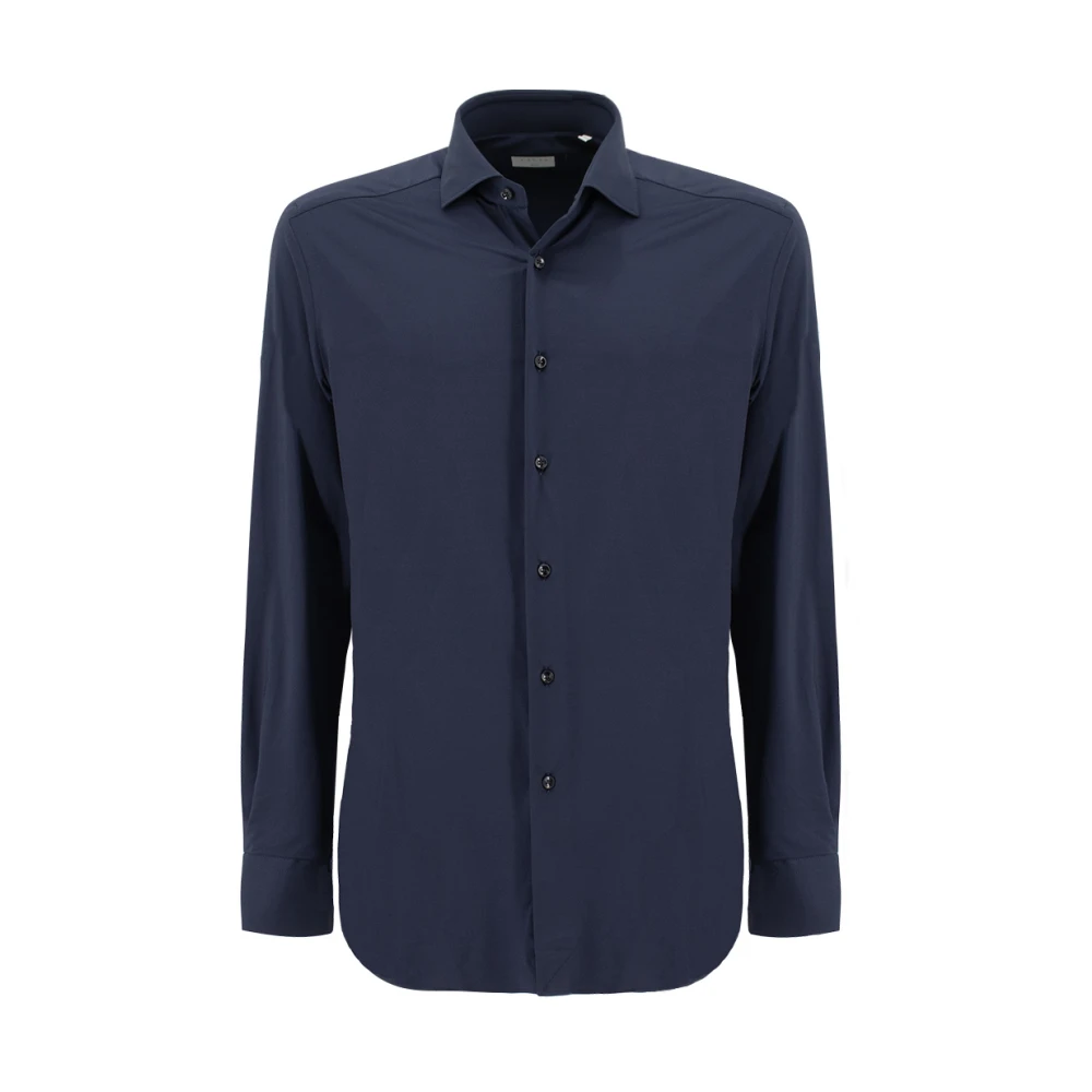 Xacus Kreukvrij Slim Fit Overhemd voor een Perfecte Look de Hele Dag Blue Heren