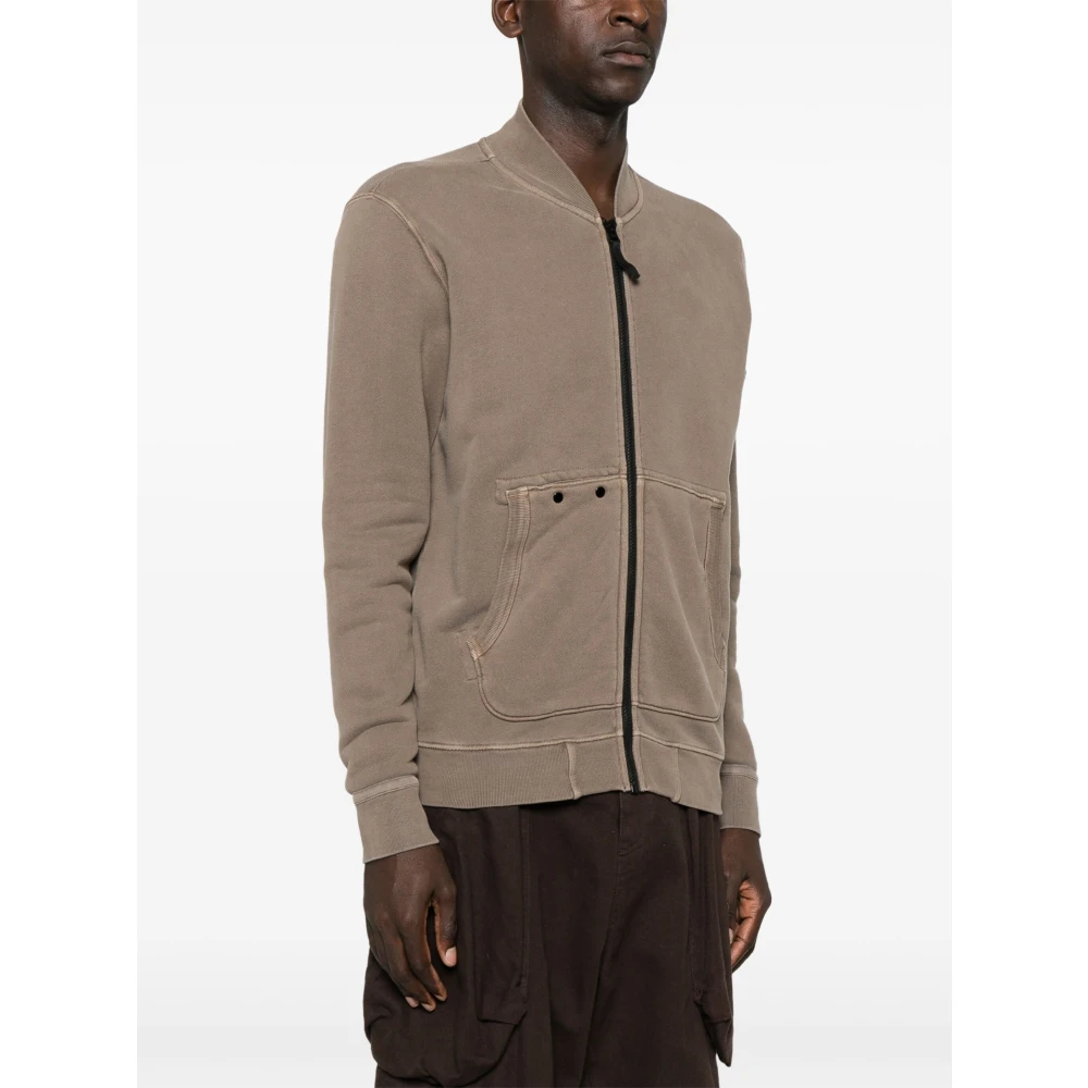 Stone Island Bruine Volledige Rits Zachte Trui Brown Heren