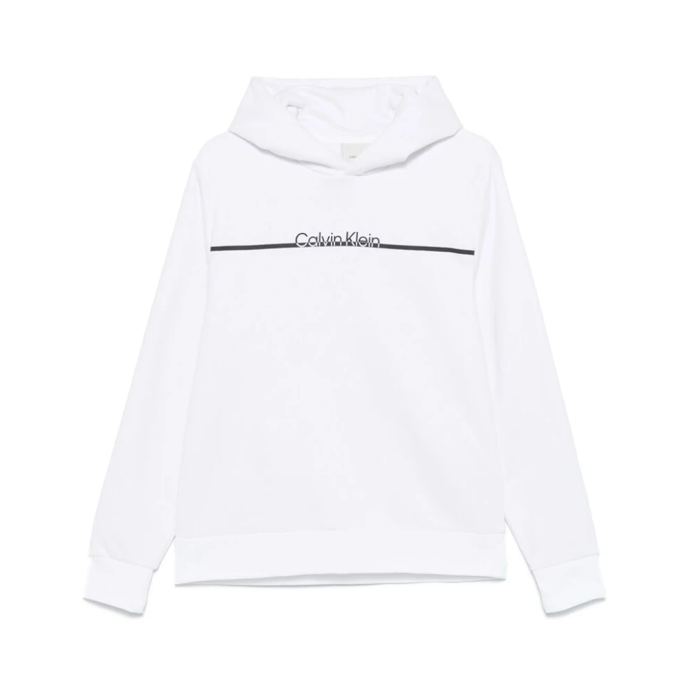Calvin Klein Witte Klassieke Hoodie White Heren