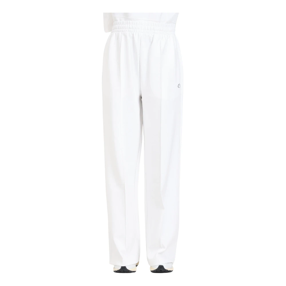 Lacoste Witte broek met elastische taille White Dames