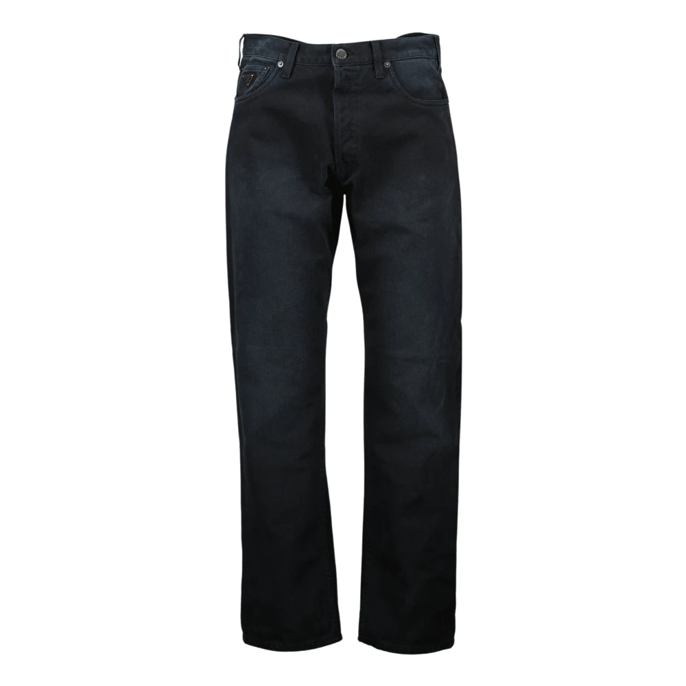 Prada Zwarte Gewassen Straight Leg Jeans Black Heren