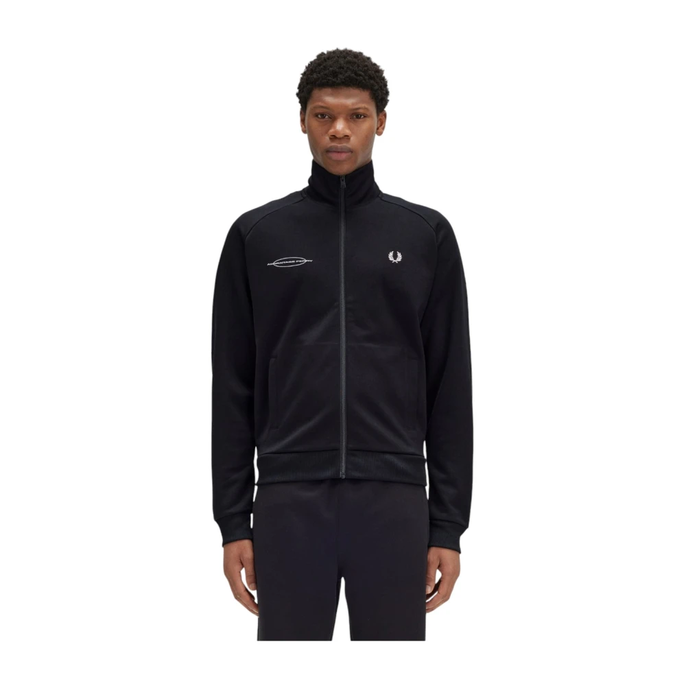 Fred Perry Casual Hoodie Sweatshirt Black Heren