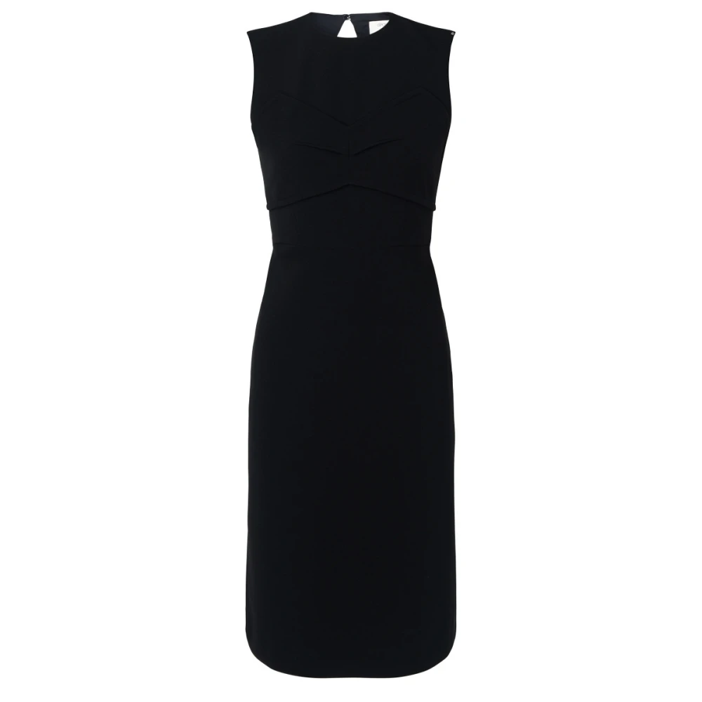 SPORTMAX Zwarte mouwloze jurk met geometrische inleg Black Dames