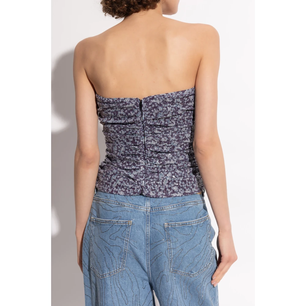 Rotate Birger Christensen Top met pailletversiering Purple Dames