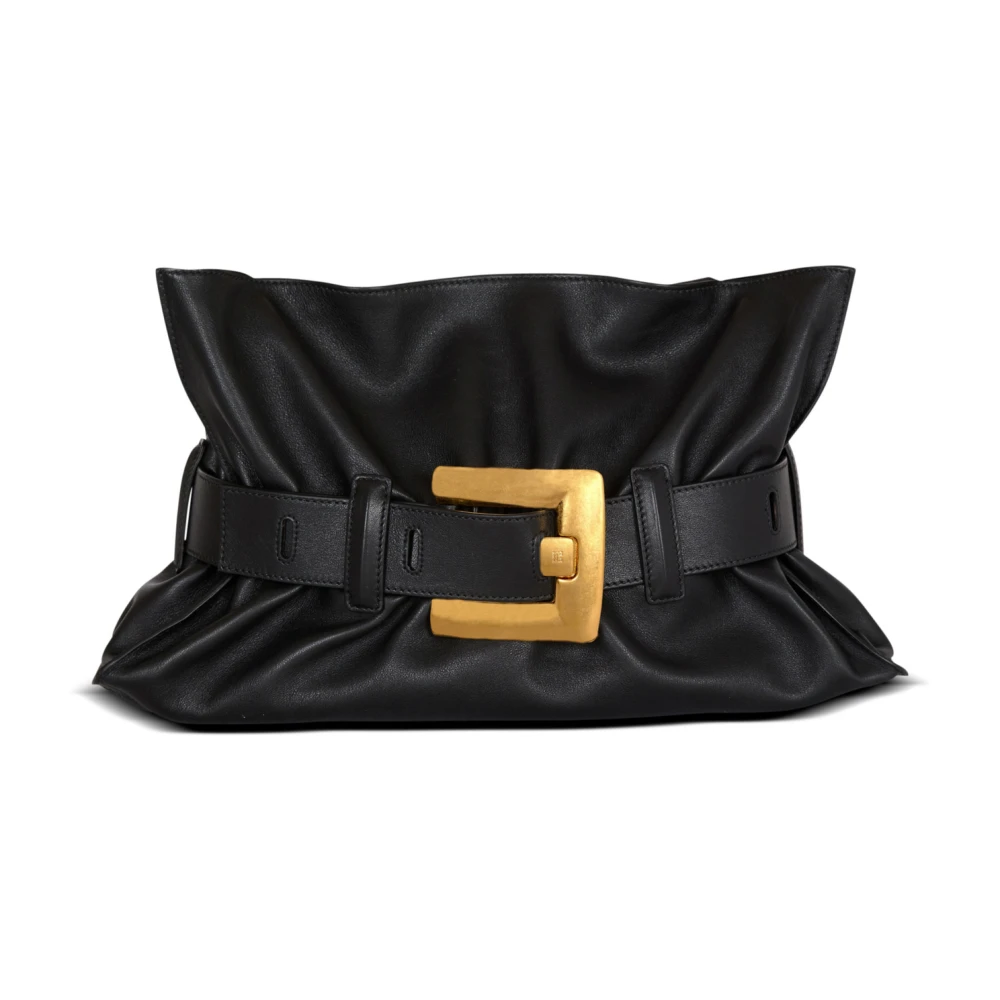 Balmain Kalfsleren Anthem Schoudertas Black Dames