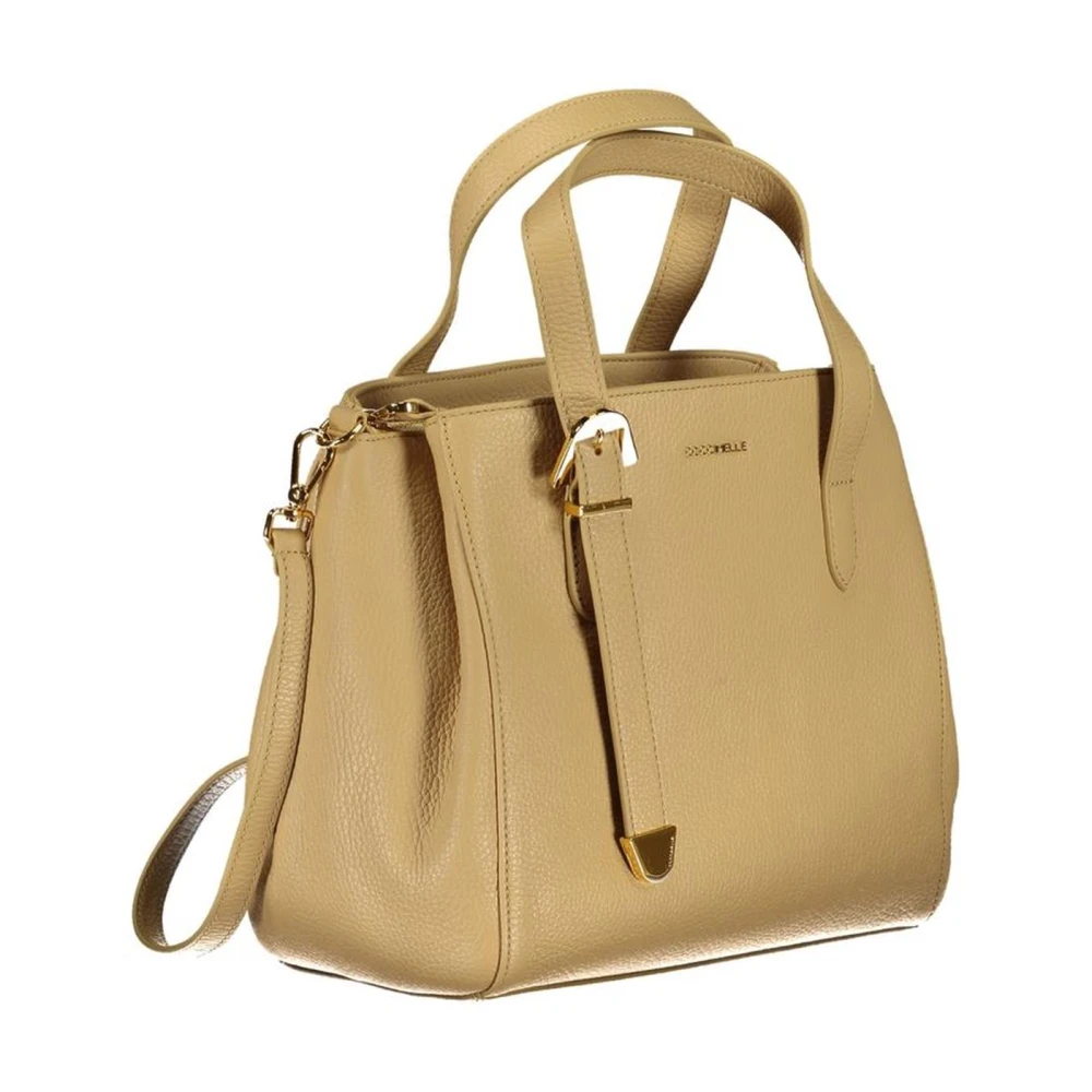 Coccinelle Beige Leren Handtas met Meerdere Compartimenten Beige Dames