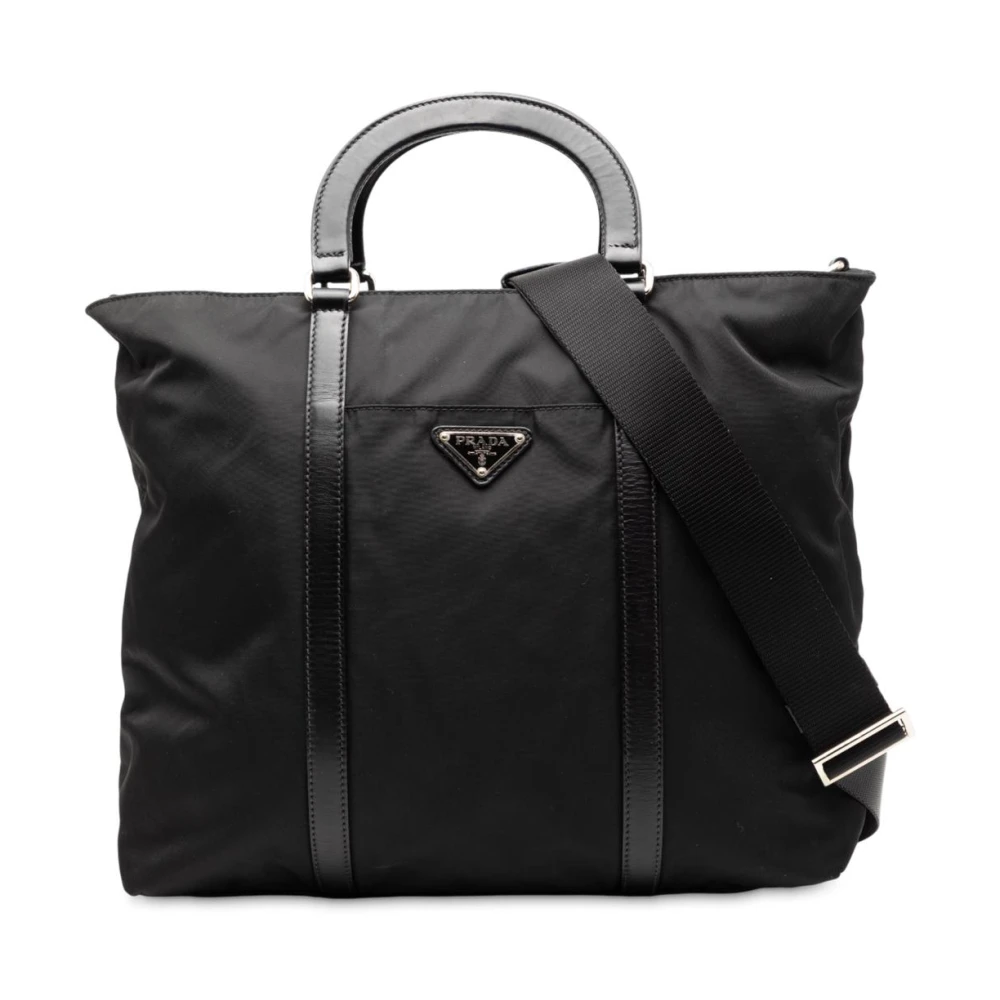 Prada Vintage Women's Black Pre-Owned Nylon Tote Bag