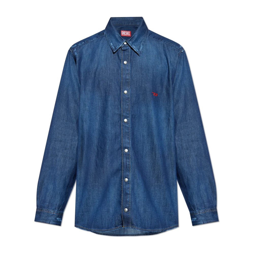 Diesel Men's Blue Denim Shirts, Xl, Denim Shirt D-Simply