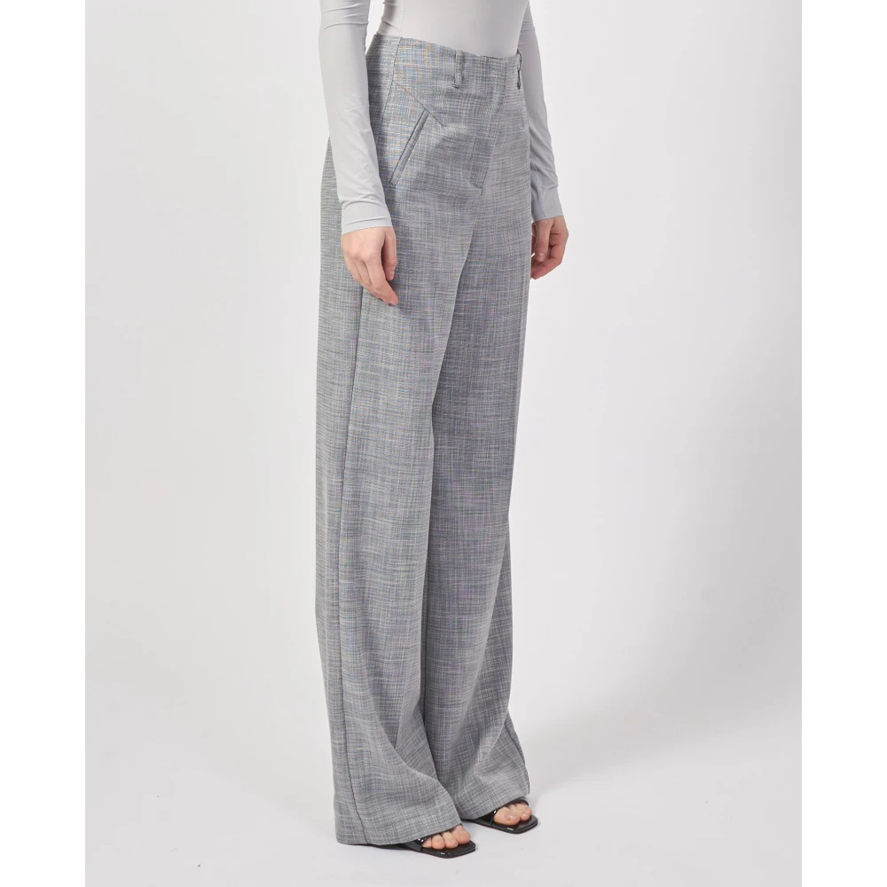 PATRIZIA PEPE Hoge taille crepe broek zachte pasvorm Gray Dames