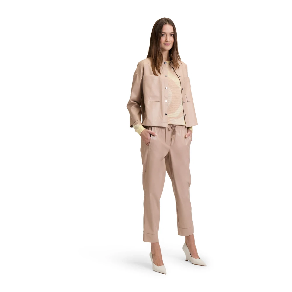 Betty & Co Broek met strikceintuur Beige Dames