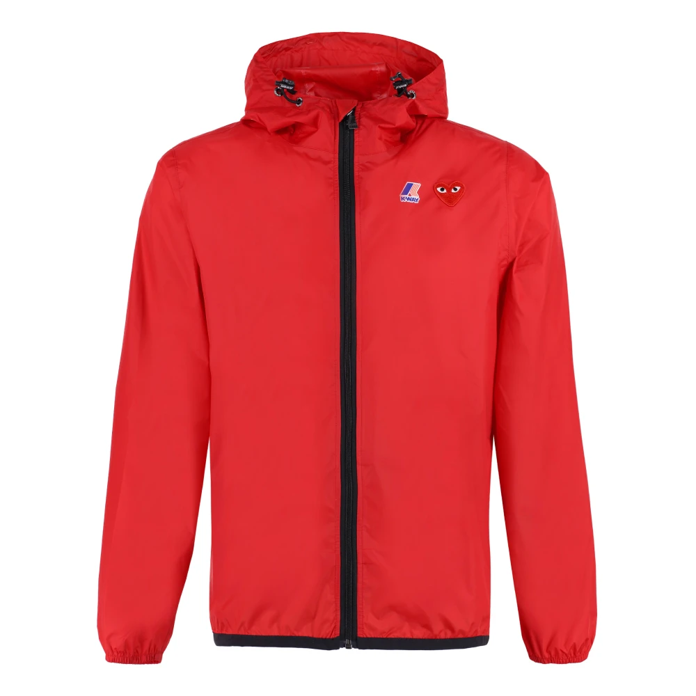 Comme des Garçons Play Capuchon windjack met logopatch Red Heren