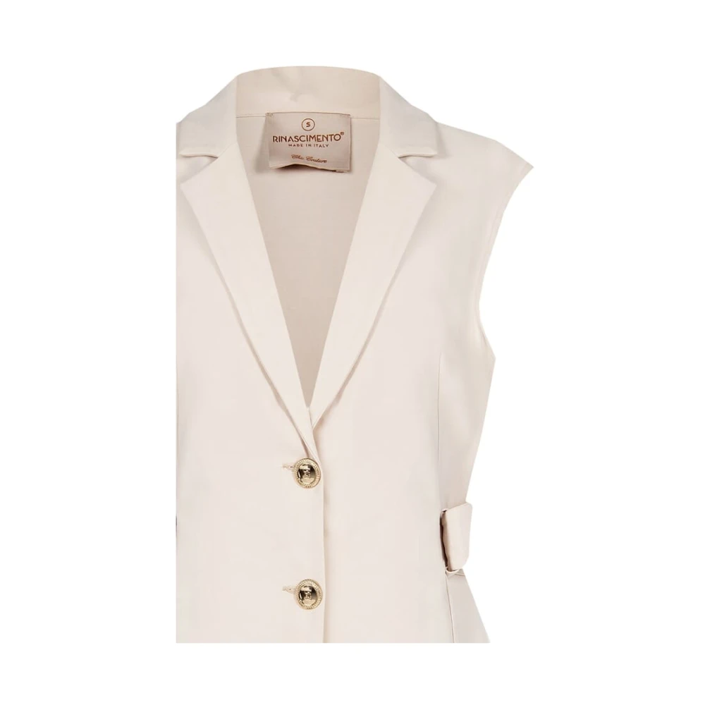 RINASCIMENTO Mouwloos Vest met V-hals White Dames