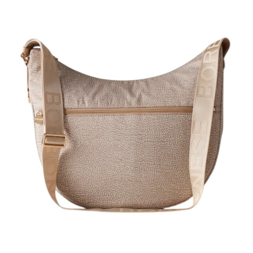 Borbonese Women's Beige Cross Body Bags, One Size, Luna Shoulder Bag With Sand Print