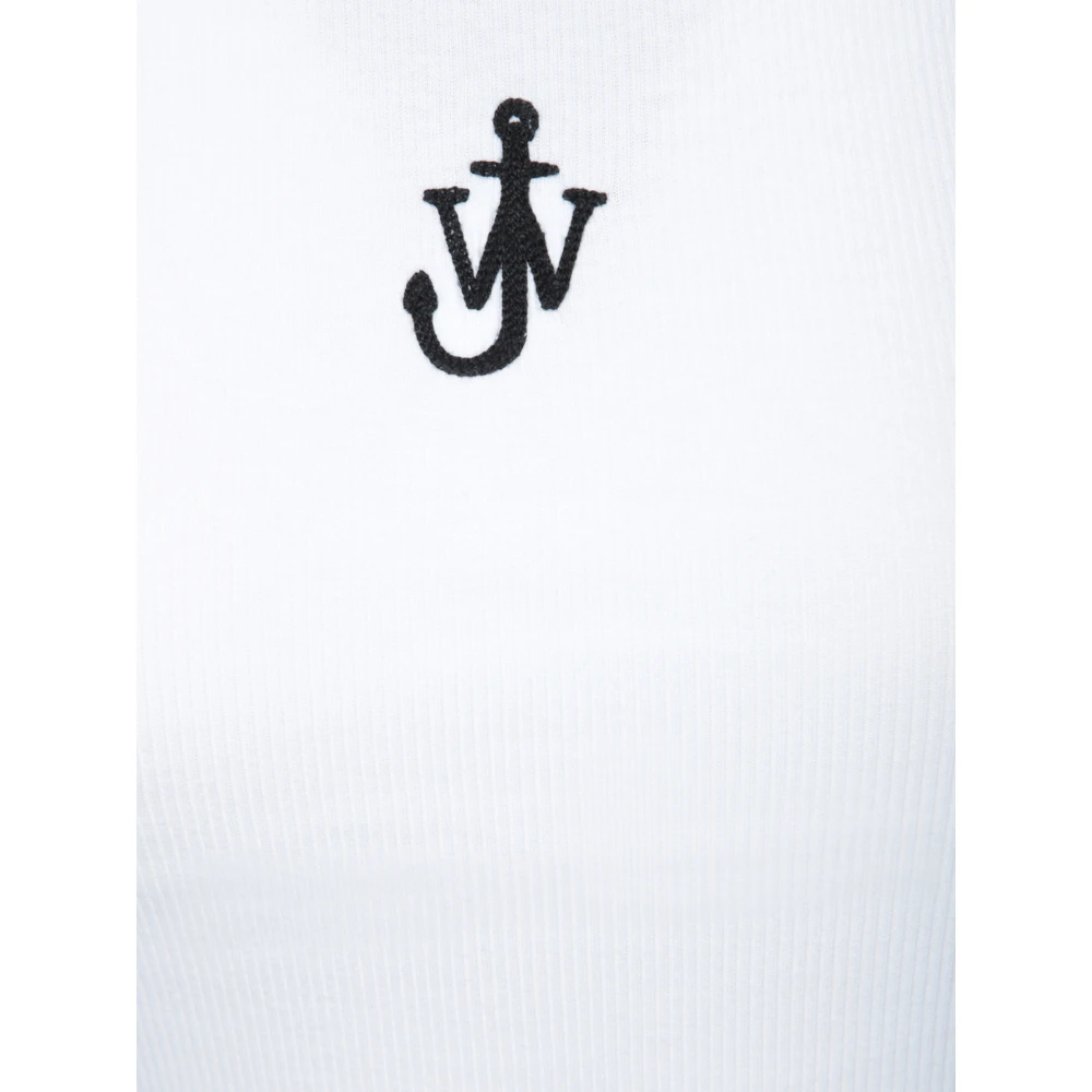 JW Anderson Ankerembleem geribbelde gebreide top White Dames