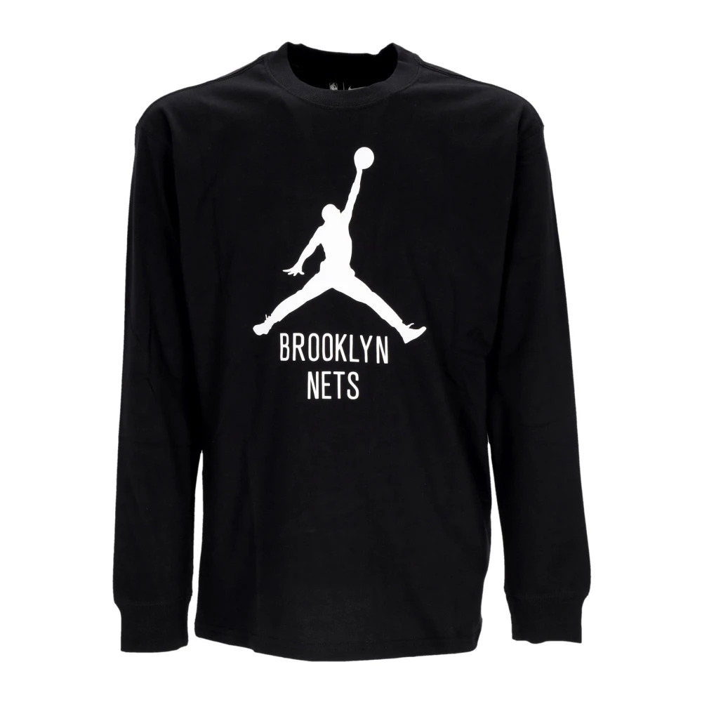 Jordan Brooklyn Nets Longsleeve Shirt Zwart Black Heren