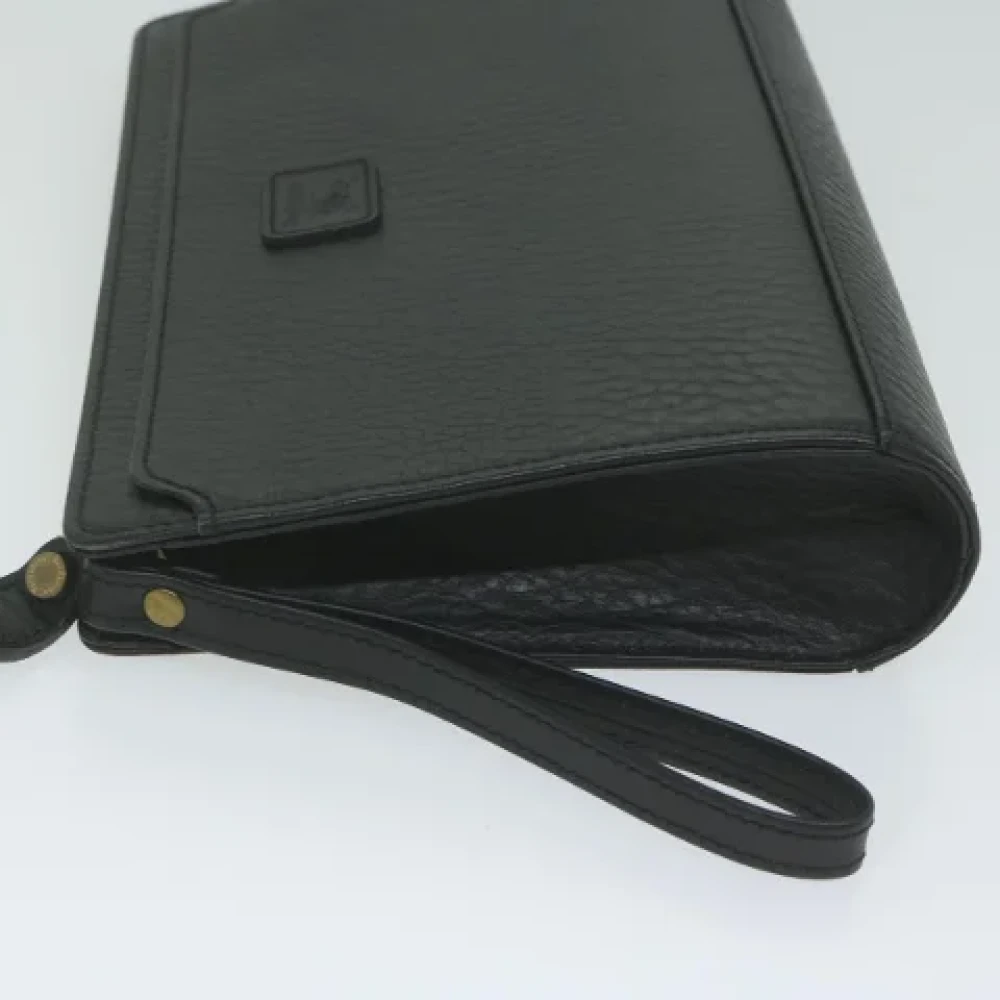 Burberry Vintage Pre-owned Leather clutches Black Dames