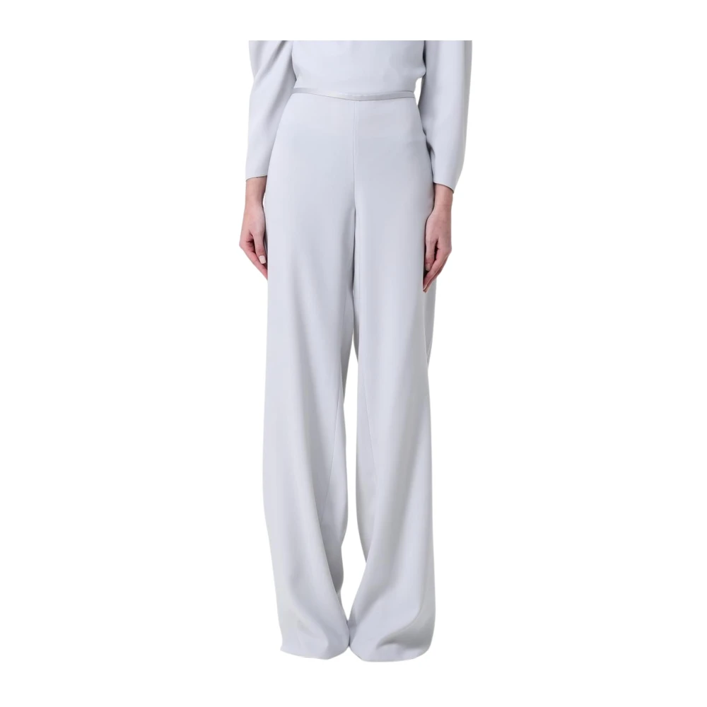 Emporio Armani Vrouw Grijs Broeken Dames, L, Wide Leg Broeken