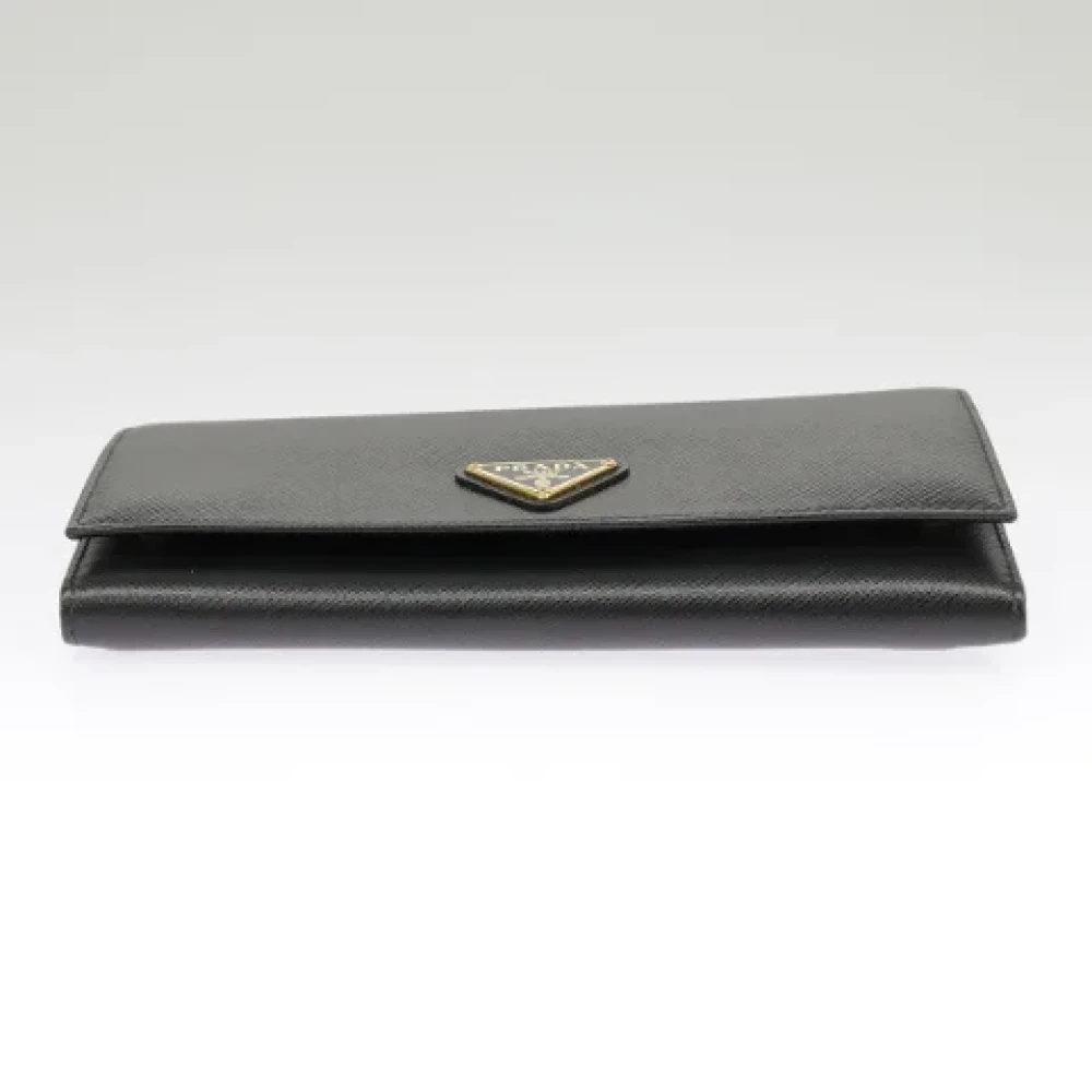 Prada Vintage Pre-owned Leather wallets Black Dames