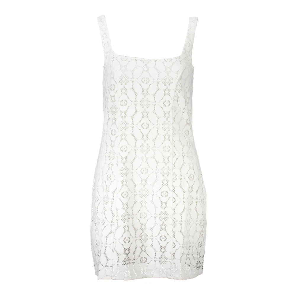 Desigual Elegant ärmlös klänning med fyrkantig urringning White, Dam