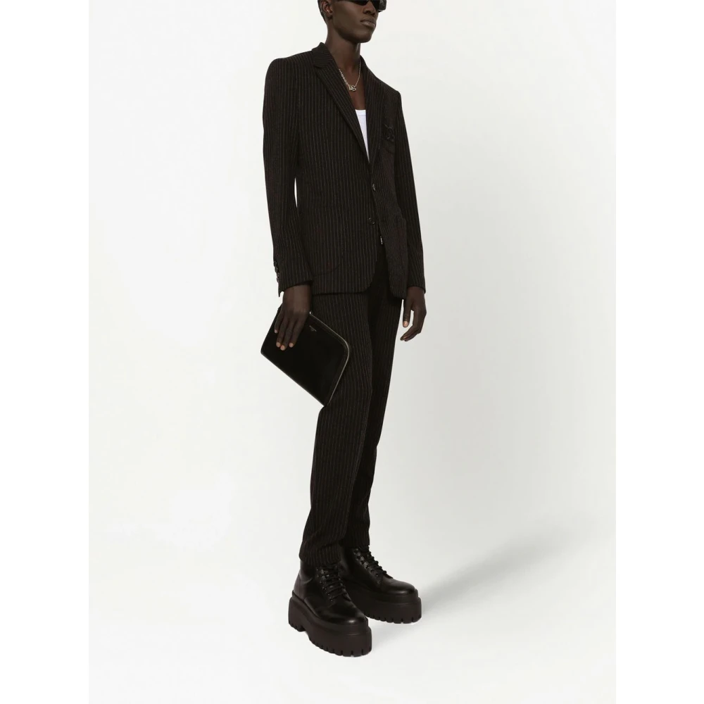 Dolce & Gabbana Diplomatieke Gestreepte Blazer Black Heren