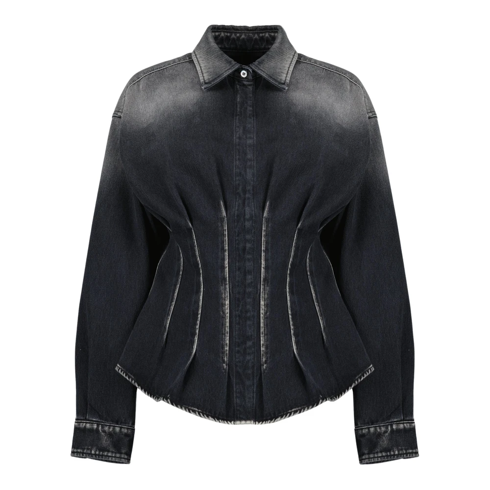 Moschino Kvinno Grå Blusar & Skjortor Dam, S, Denim, Denimskjorta