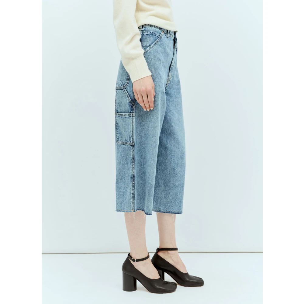 Our Legacy Gewassen Denim Half-Cut Jeans Blue Dames