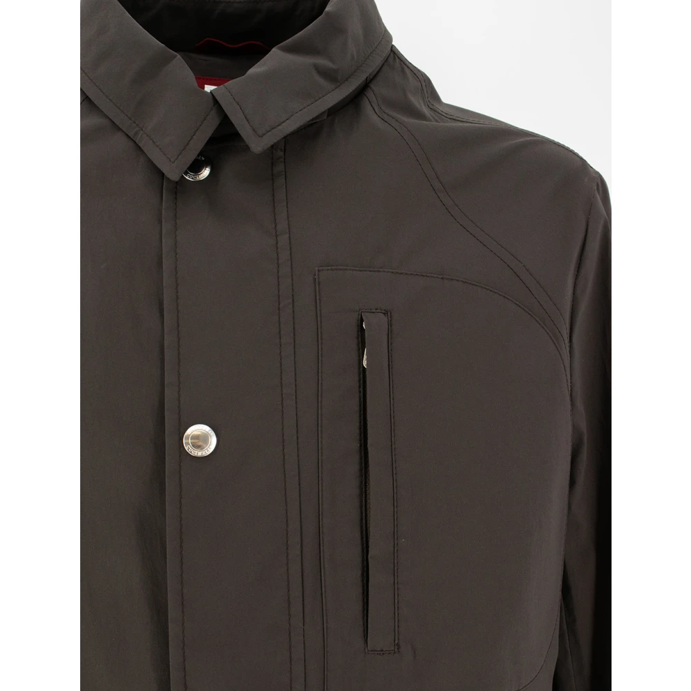 BRUNELLO CUCINELLI Sportieve Katoenen Canvas Jas Brown Heren