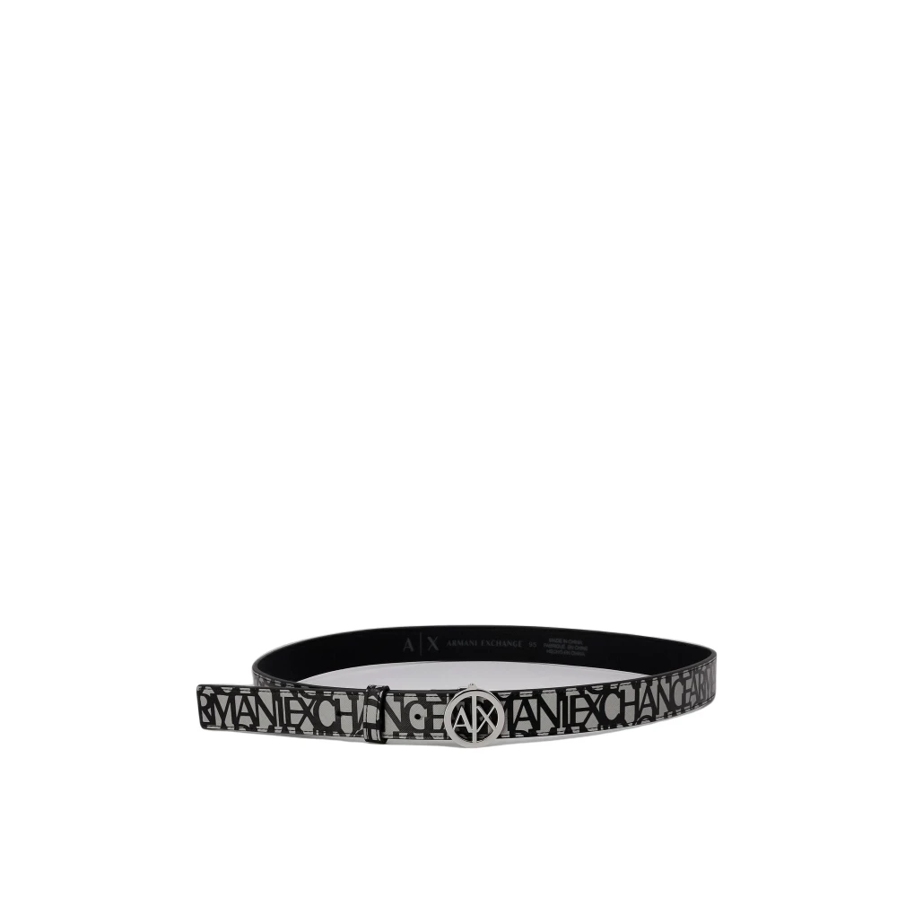 Armani Exchange Gestreepte riem met gespsluiting Gray Dames