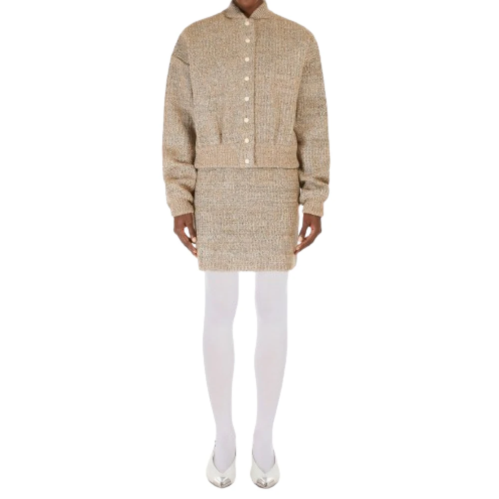 SPORTMAX Kleurrijke Wol Bombertrui Brown Dames