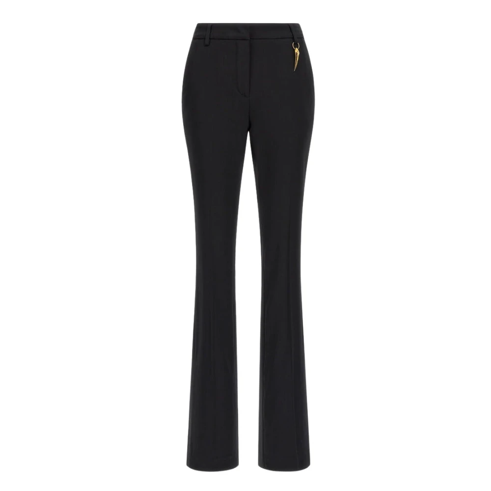 Roberto Cavalli Tailored Flared Broek met Tijgertandhanger Black Dames