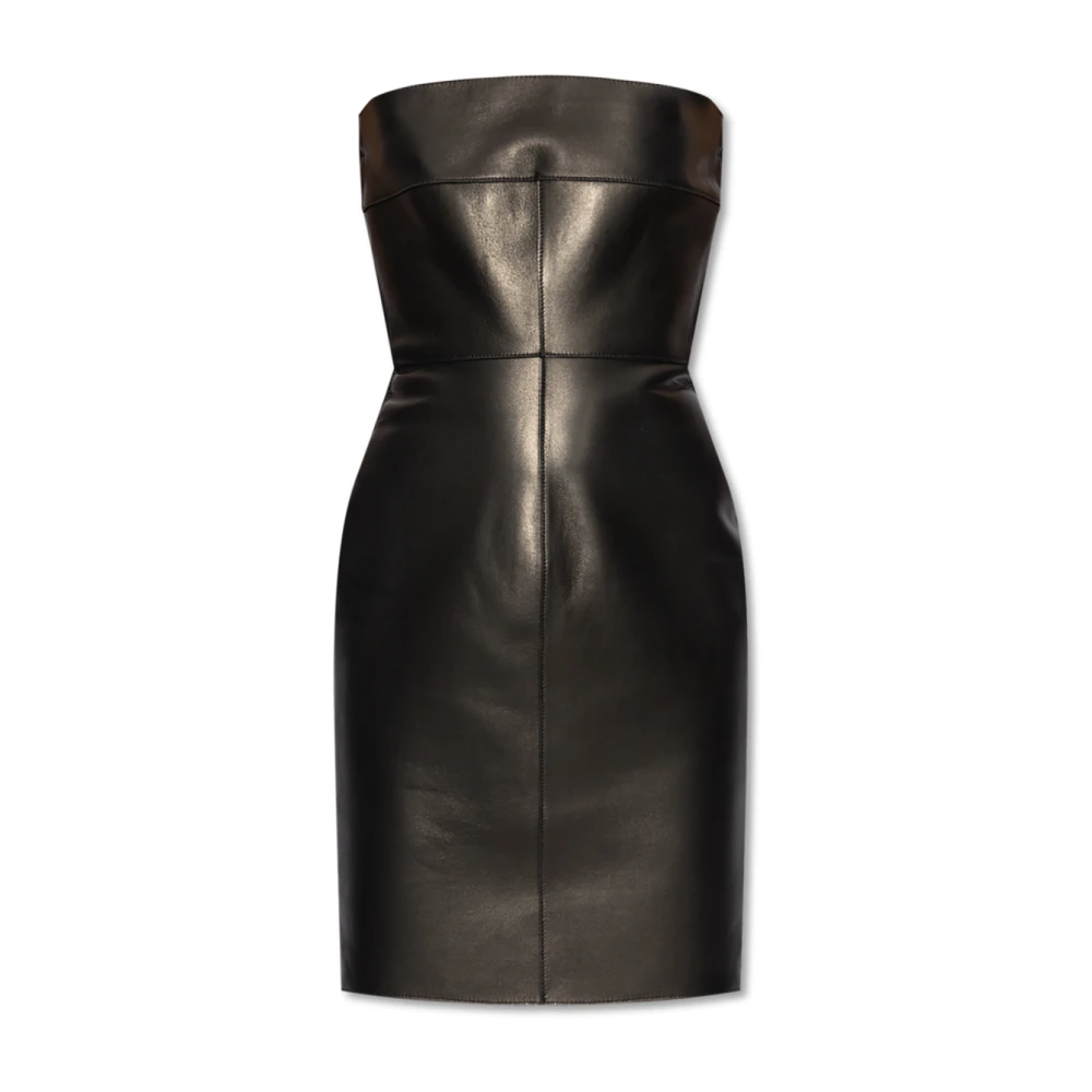 Dsquared2 Lederen jurk met blote schouders Black Dames