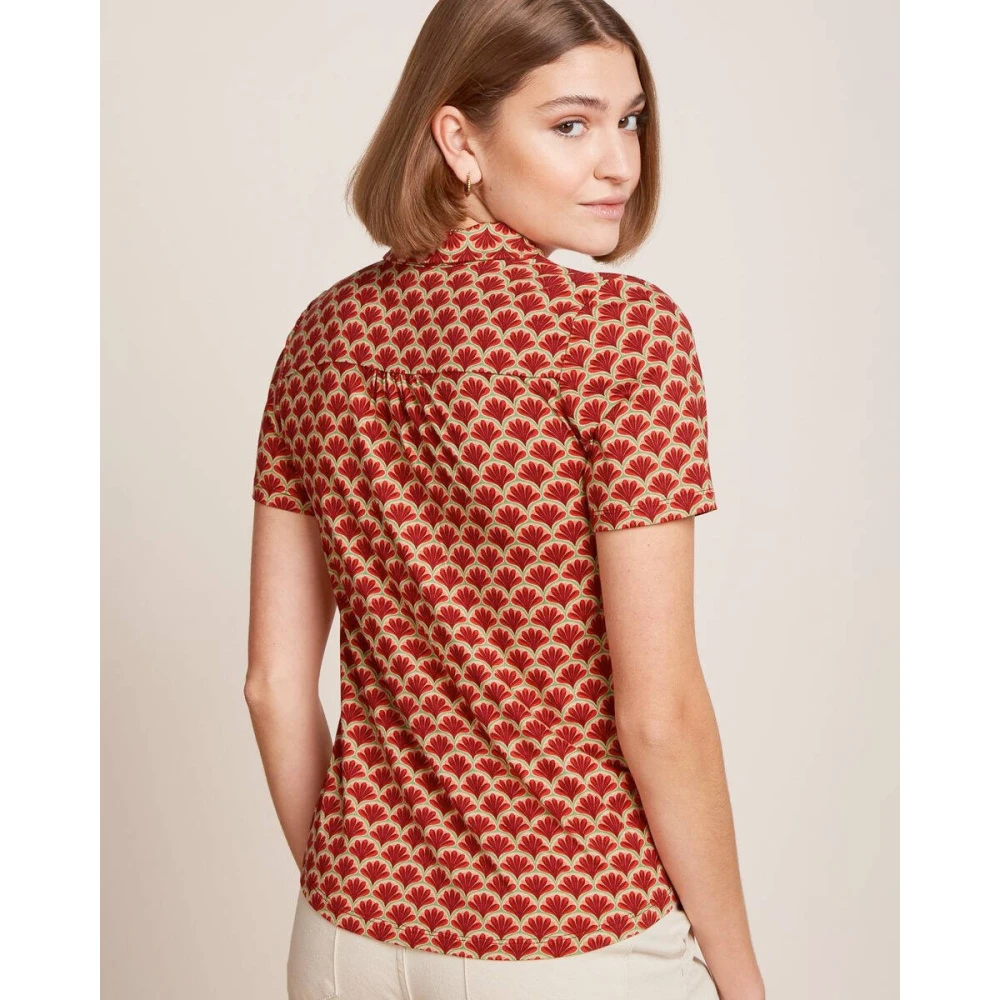 king louie Maisie korte mouw blouse Red Dames